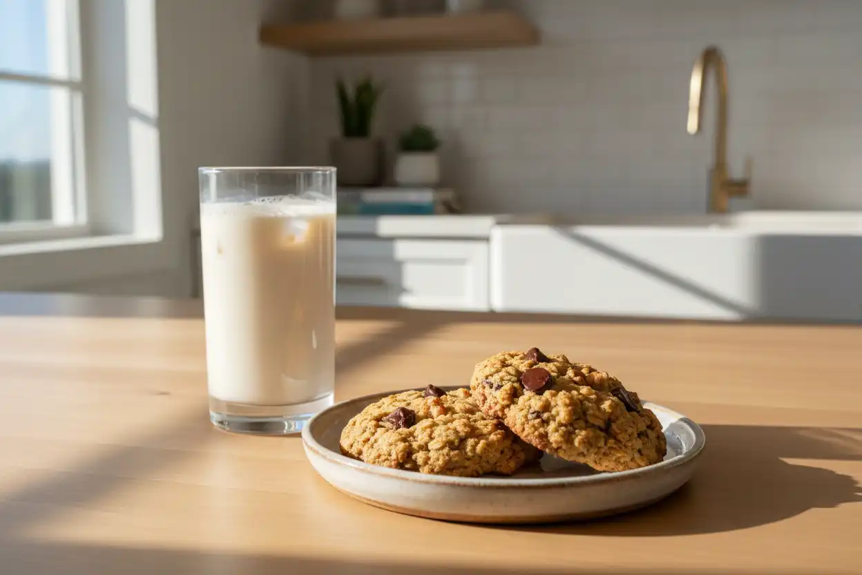 banana oatmeal cookies, oatmeal cookies, banana cookies, 4 ingredient banana oatmeal cookies, 4-ingredient banana oatmeal cookies, gluten free banana oatmeal cookies, vegan banana cookies, chewy cookies