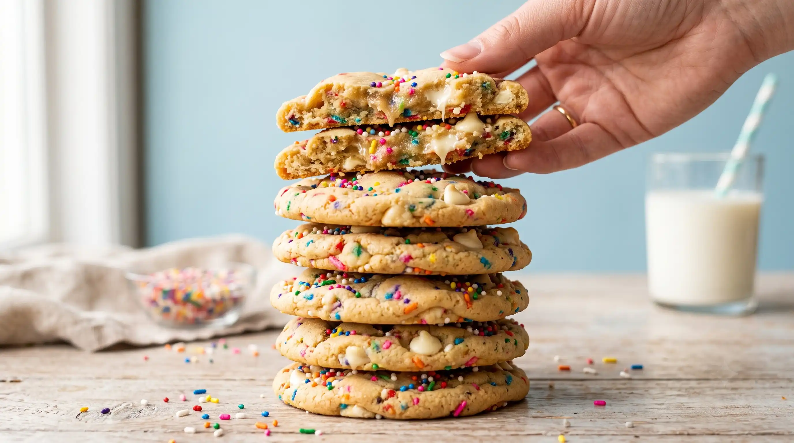 birthday cake cookies, cake mix cookies, cake batter cookies, birthday cake cookies recipe, birthday cookie recipe, funfetti cookie recipe, birthday cake sugar cookies, golden oreo birthday cake cookies, birthday cake cookies with oreos