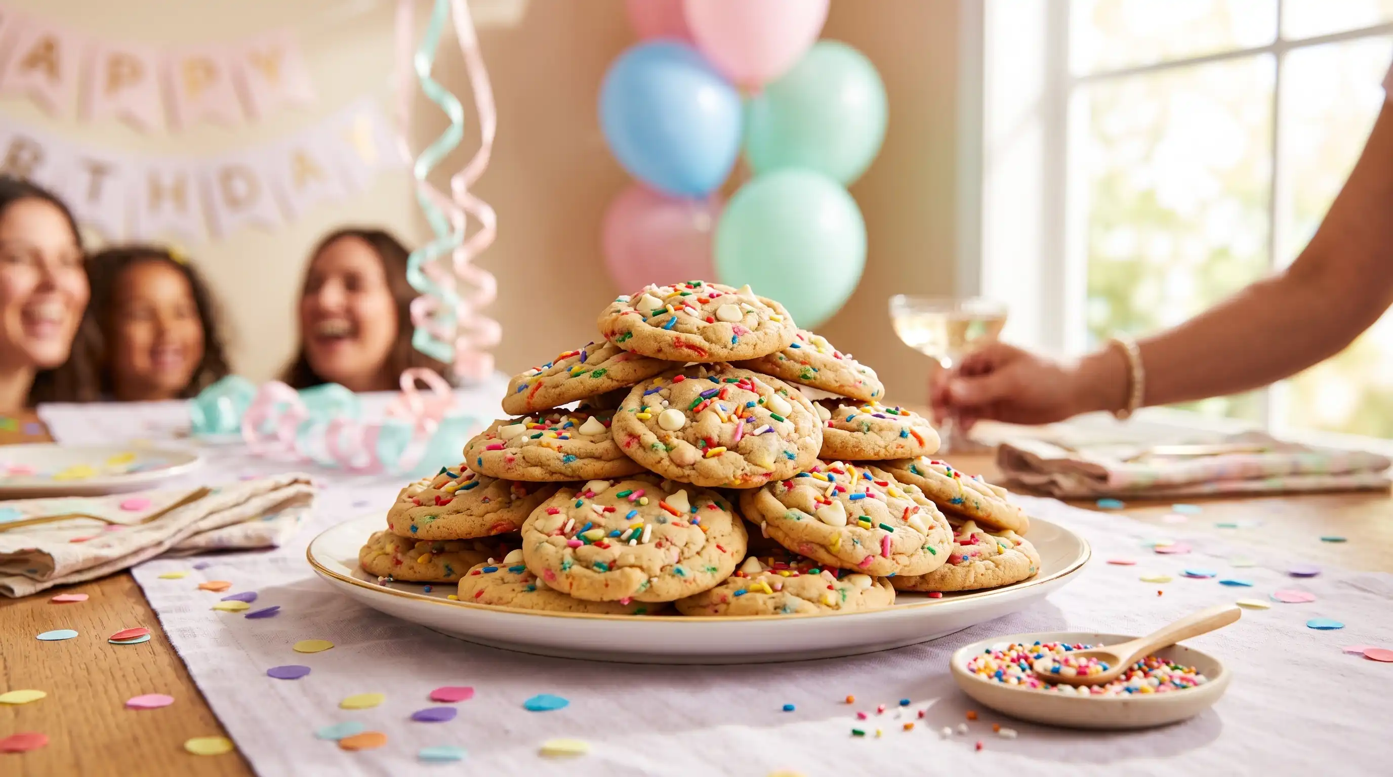 birthday cake cookies, cake mix cookies, cake batter cookies, birthday cake cookies recipe, birthday cookie recipe, funfetti cookie recipe, birthday cake sugar cookies, golden oreo birthday cake cookies, birthday cake cookies with oreos