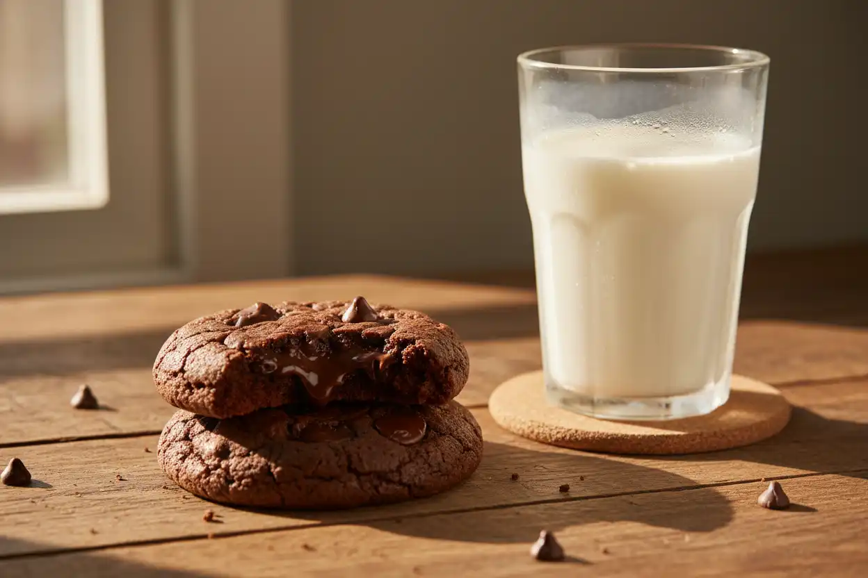 chocolate cookies with chocolate, chocolate chip cookies, chocolate cookie recipe, double chocolate cookies, easy chocolate cookies, homemade chocolate cookies, fudgy chocolate cookies, rich chocolate cookies