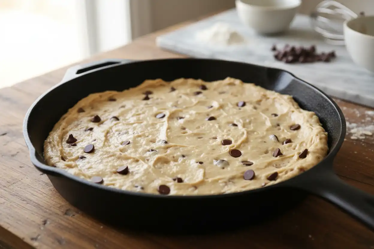 cookie in a frying pan, skillet cookie recipe, stovetop cookie, easy skillet cookie, cookie skillet dessert, cookie in skillet, one-pan cookie, frying pan cookie, can you cook a cookie in a frying pan, can you cook cookie dough in a frying pan, can you make a skillet cookie in a frying pan