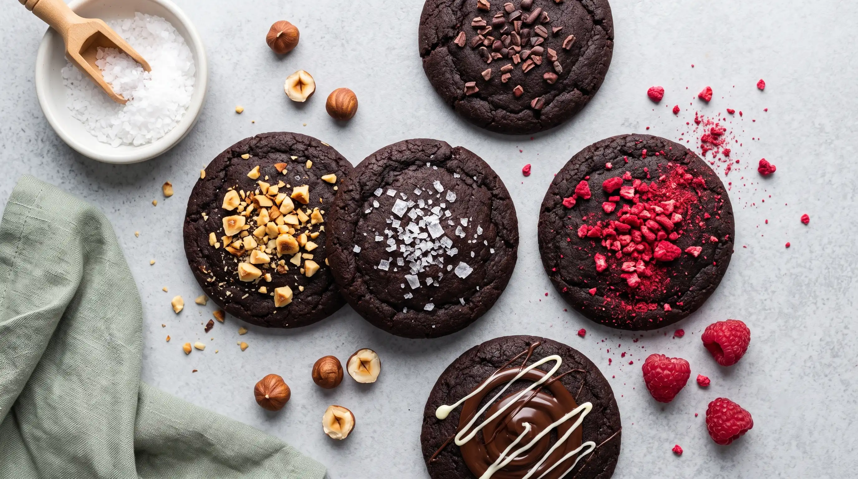 dark cacao cookie, dark cacao cookie toppings, awakened dark cacao cookie, cacao cookie recipe, dark cocoa cookies, dark chocolate cookie, vegan cacao cookies