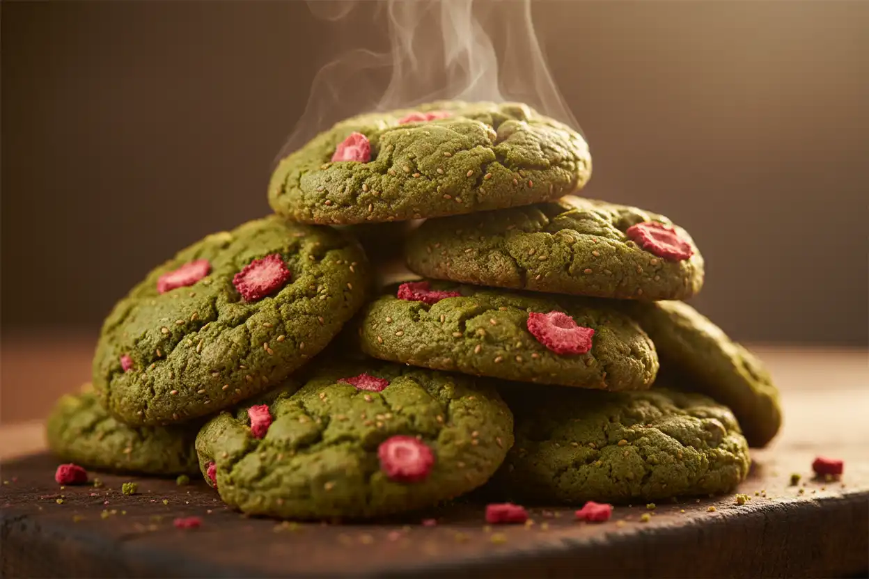 matcha cookies, matcha cookie recipe, matcha crinkle cookies, strawberry matcha cookies recipe, brown butter matcha cookies, oreo matcha cookies, black sesame matcha cookies, gluten-free matcha cookies, healthy matcha treats,