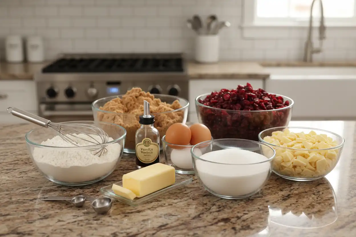 Ingredients prepped in glass bowls,