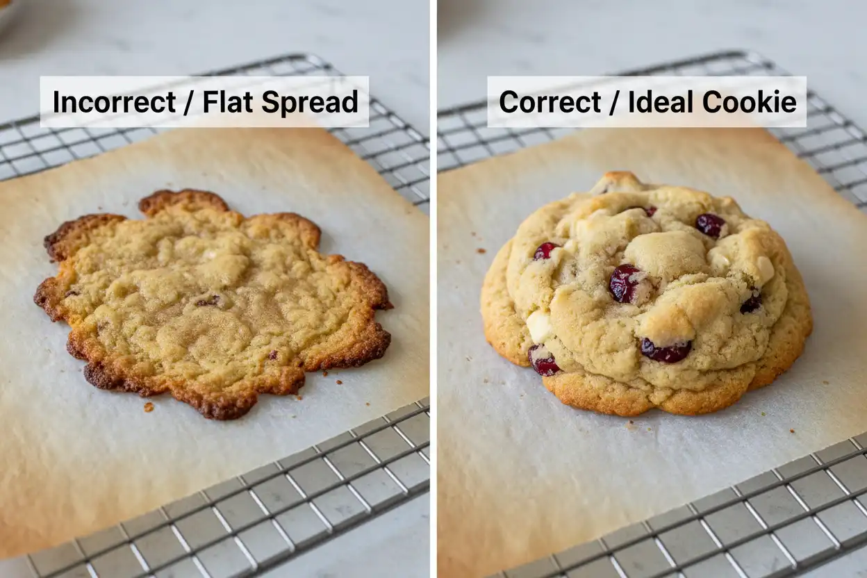 Scooping cookie dough onto lined sheet pan