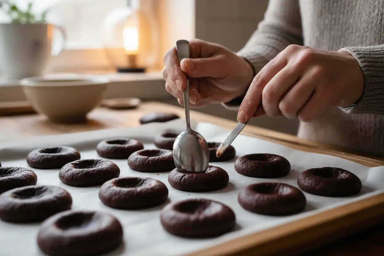 chocolate thumbprint cookies,chocolate cookies,butter cookies cookies,chocolate,