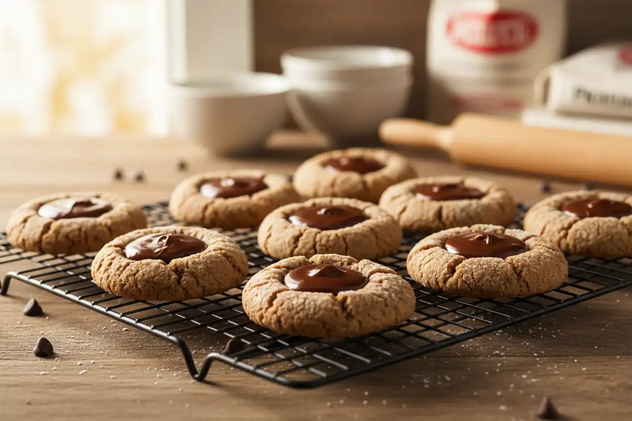 chocolate thumbprint cookies,chocolate cookies,butter cookies cookies,chocolate,