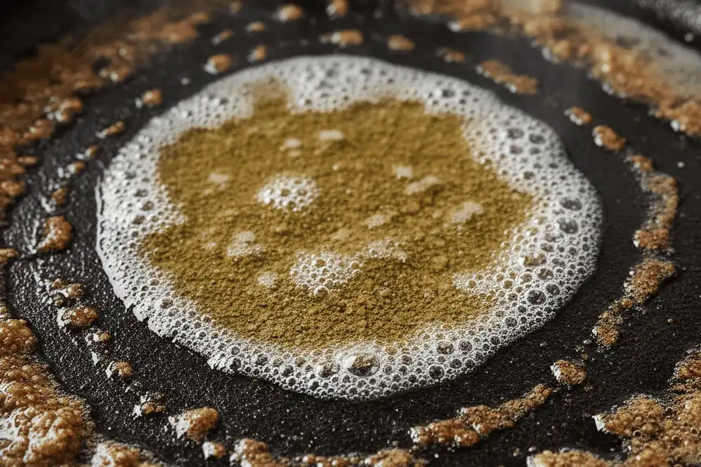 butter-melting-and-browning-in-a-cast-iron-pan