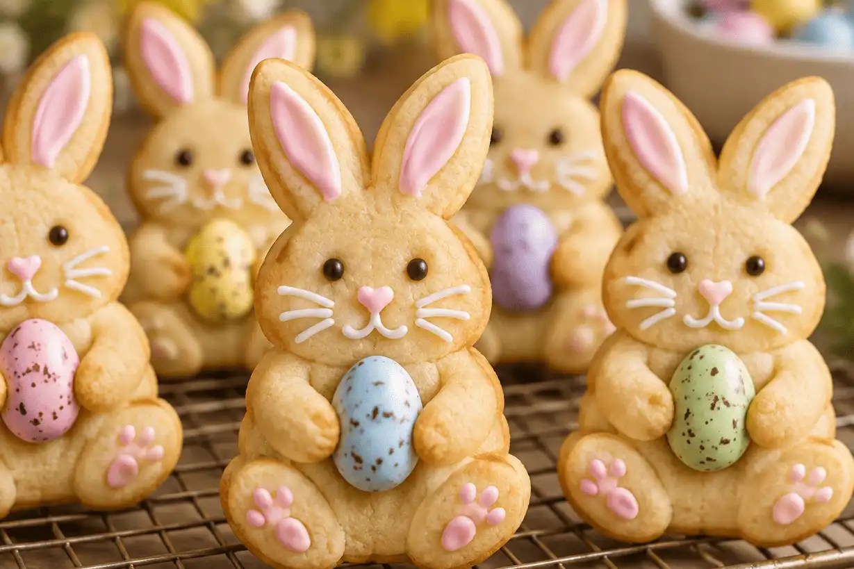 detailed-decorated-bunny-cookies-holding-pastel-chocolate-eggs