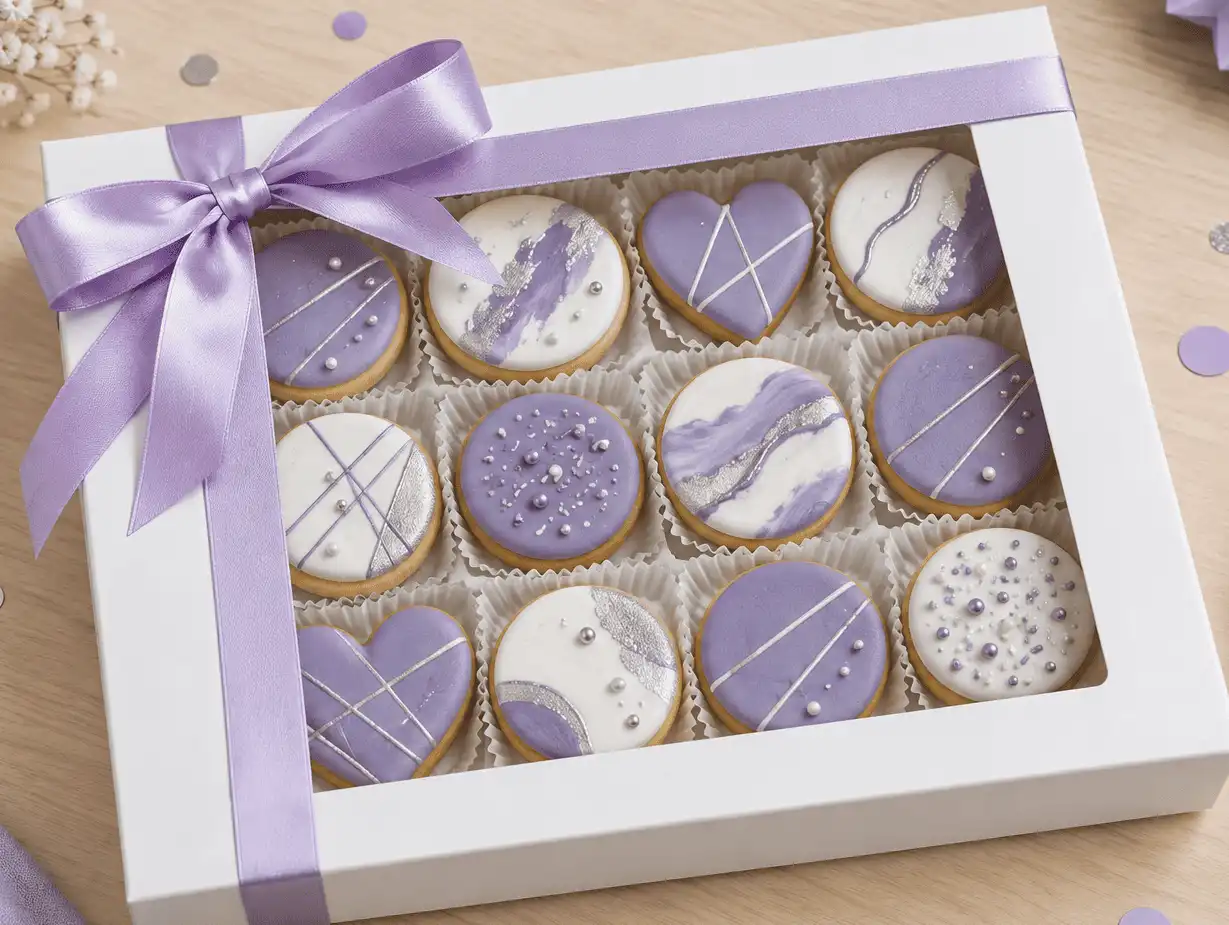 elegant-gift-box-filled-with-purple-iced-cookies