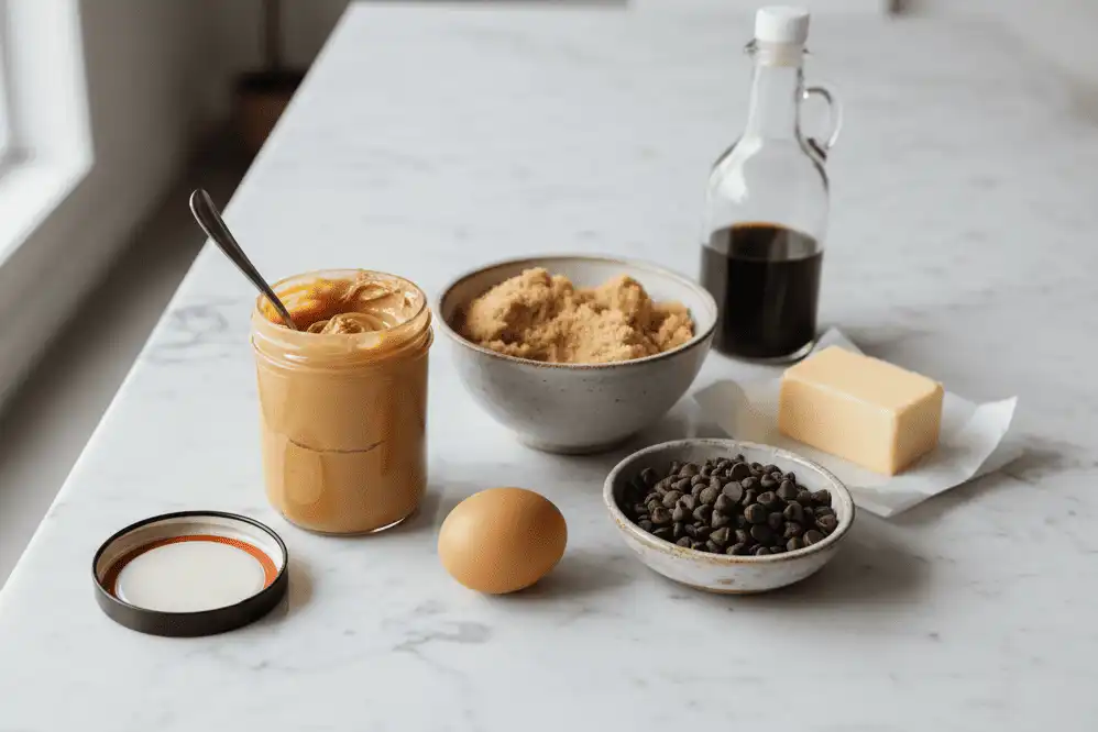 flat-lay-of-peanut-butter-cookie-ingredients
