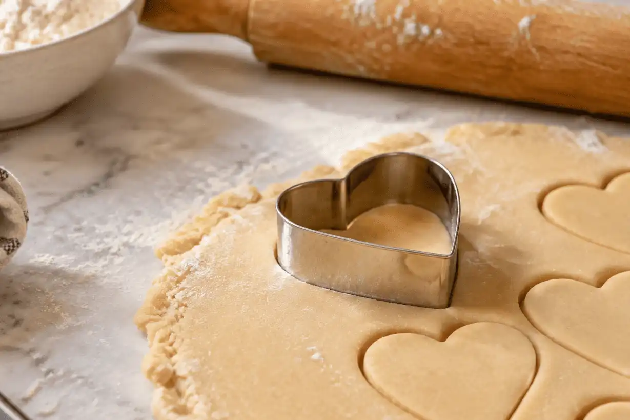 heart-cookie-cutter-pressing-into-vanilla-dough